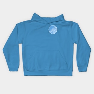 Winter Tree (small, leaves, blue fill) Kids Hoodie